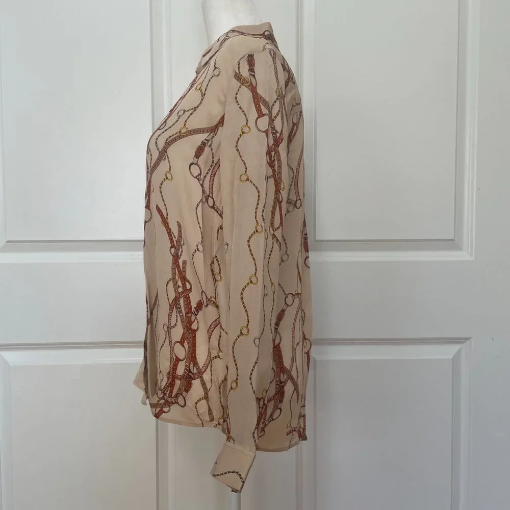 Nina Belt Print Silk Blouse from L'AGENCE - Picture 6 of 9
